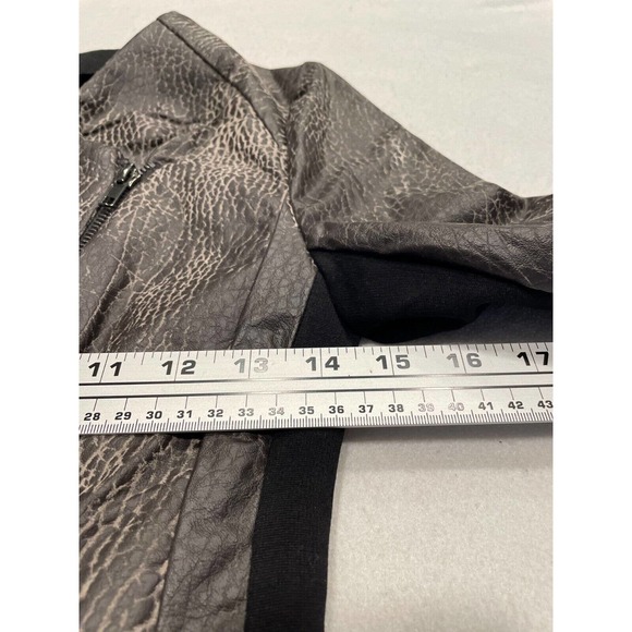 Robbi & Nikki Size S Women's Asymmetrical Zip Jacket Distressed Faux Leather - Picture 6 of 8